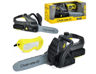 Бензопила дитяча 37 см звук світло рухлива стрічка маска 12,5 см на батарейці 6819-1