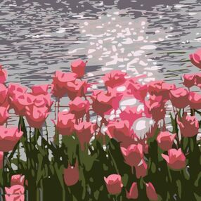 Розпис по номерах 20х20 HH5100 Тюльпани на схилі "Strateg"