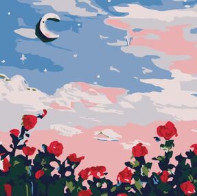 Розпис по номерах 20х20 HH5119 Місяць в трояндах "Strateg"