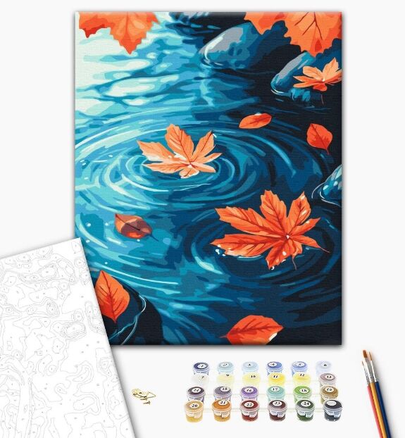 Розпис по номерах 40х50 BS54357 Золоті листочки на воді brushme Брашми Ціна (цена) 176.30грн. | придбати  купити (купить) Розпис по номерах 40х50 BS54357 Золоті листочки на воді brushme Брашми доставка по Украине, купить книгу, детские игрушки, компакт диски 1
