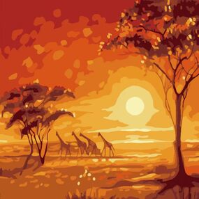 Розпис по номерах 20х20 HH5576 Жирафи "Strateg"