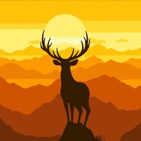 Розпис по номерах 20х20 HH5677 Олень "Strateg"