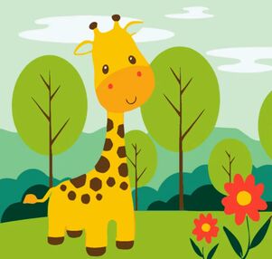 Розпис по номерах 20х20 HH5780 Веселий жирафчик "Strateg"