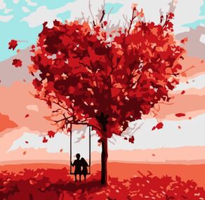 Розпис по номерах 20х20 HH5789 Дерево кохання "Strateg"