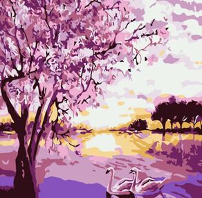 Розпис по номерах 20х20 HH5802 Лебеді "Strateg"