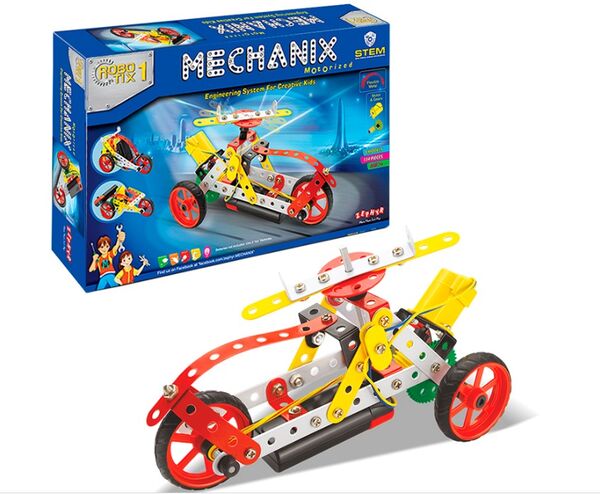 металевий конструктор з електромотором №1 114 елементів 8 моделей Robotix 01018 Ціна (цена) 347.70грн. | придбати  купити (купить) металевий конструктор з електромотором №1 114 елементів 8 моделей Robotix 01018 доставка по Украине, купить книгу, детские игрушки, компакт диски 0