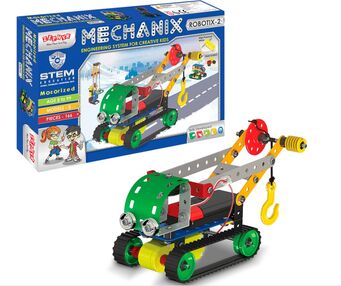 металевий конструктор з електромотором №2 166 елементів 8 моделей Robotix 01063