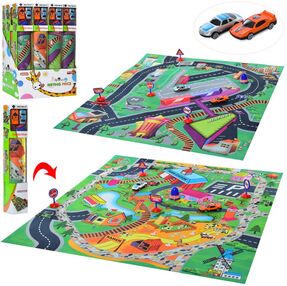 Набір з транспортом 019A-4D-6D машинки 2шт, килимок 69-80см