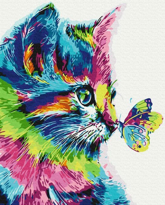 Розпис по номерах 40х50 BS31326 Котик у фарбі brushme Брашми Ціна (цена) 171.40грн. | придбати  купити (купить) Розпис по номерах 40х50 BS31326 Котик у фарбі brushme Брашми доставка по Украине, купить книгу, детские игрушки, компакт диски 0
