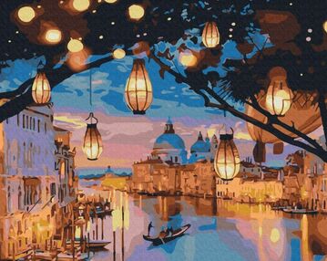 Розпис по номерах 40х50 BS52867 Нічні вогні Венеції brushme Брашми