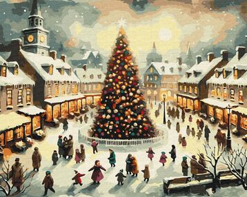 Розпис по номерах 40х50 BS53845 Біля головної ялинки brushme Брашми