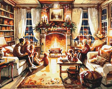 Розпис по номерах 40х50 BS53847 Затишний сімейний вечір brushme Брашми