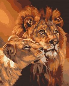 Розпис по номерах 40х50 BS7279 Закохані леви brushme Брашми