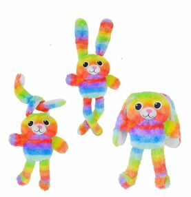 заєць тягучка веселковий 45 см рухливі вушка C21701