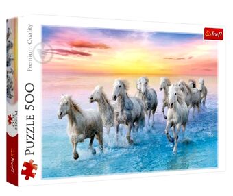 пазли 500 елементів коні скачуть по пляжу Trefl 37289
