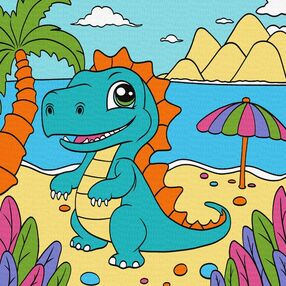 Розпис по номерах 25х25 КНО6103 Грайливий динозавр "Ідейка"