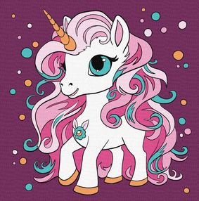 Розпис по номерах 25х25 КНО6108 Чарівна одноріжка "Ідейка"