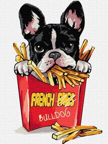 Розпис по номерах 30х40 КНО4302 Маленький бульдог "Ідейка"