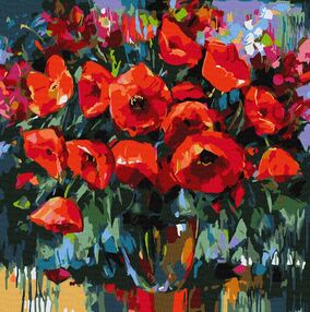 Розпис по номерах 40х40 КНО3231 Макова ніжність "Ідейка"