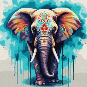 Розпис по номерах 40х40 КНО6558 Чудовий слон "Ідейка"