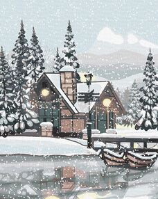 Розпис по номерах 40х50 КНО2873 Сніжна тиша "Ідейка"