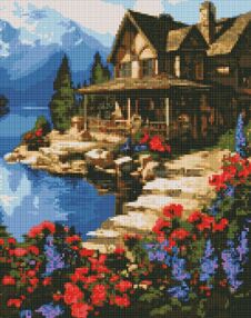 Алмазна мозаїка 40х50 АМО7666 Будинок біля моря "Ідейка"