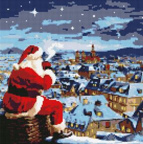 Алмазна мозаїка б/підрамн 40х50 АМС7825 Різдвяна ніч "Ідейка"