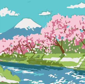 Розпис по номерах 20х20 HH5898 Річка у горах "Strateg"