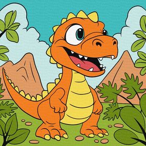 Розпис по номерах 25х25 КНО6104 Забавний динозавр "Ідейка"