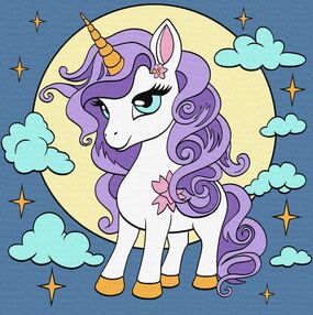 Розпис по номерах 25х25 КНО6107 Казкова одноріжка "Ідейка"