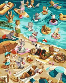 Розпис по номерах 40х50 КНО6521 Пляжні забави "Ідейка"