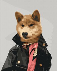 Розпис по номерах 40х50 BS36668 Стильний собака brushme Брашми