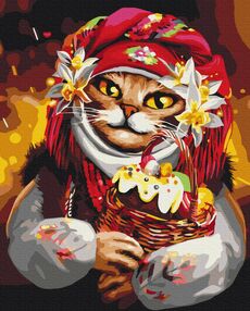 Розпис по номерах 40х50 BS53428 Великодня киця  brushme Брашми