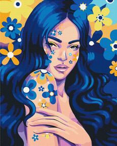 Розпис по номерах 40х50 BS53734 Дівчина індиго  brushme Брашми