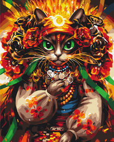 Розпис по номерах 40х50 BS53862  Киця Ворожка  brushme Брашми