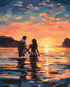 Розпис по номерах 40х50 BS53890 Закохані на світанку  brushme Брашми