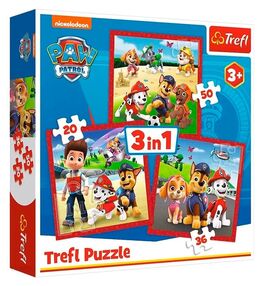 Пазли 3 в 1 Розважаємося разом Щенячий патруль Trefl 34867