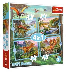 Пазли 4 в 1 34609 Унікальні динозаври Trefl