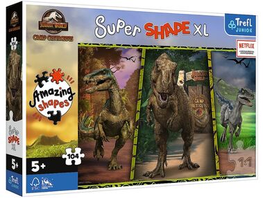 Пазли 104 елемента XL Супер форми - Світ динозаврів Trefl 50020