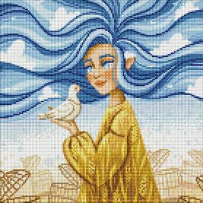 Алмазна мозаїка 40х40 АМО7548 Незалежна красуня "Ідейка"