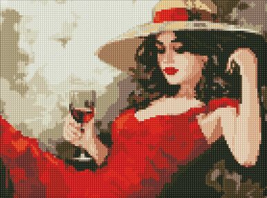 Алмазна мозаїка 30х40 АМО7891 Дівчина в капелюсі "Ідейка"