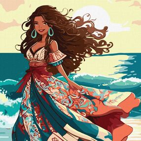 Розпис по номерах 40х40 КНО8332 Красуня на узбережжі"Ідейка"