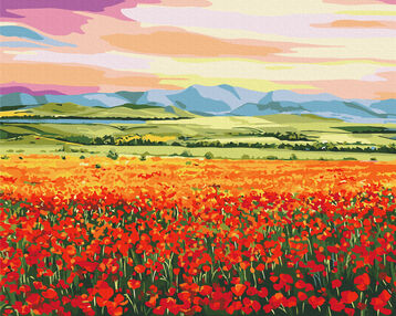 Розпис по номерах 40х50 BS53922 Захід над квітковим полем brushme Брашми