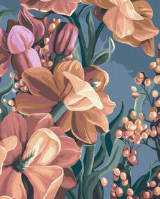 Розпис по номерах 40х50 BS53926 Cтилізована матіола.Диптих 2 brushme Брашми