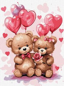 Розпис по номерах 30х40 КНО6111 Закохані ведмеді "Ідейка"