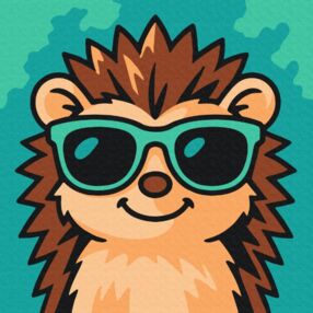 Розпис по номерах 20х20 MBS081 Стильний їжачок brushme Брашми