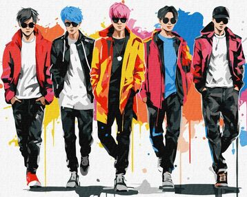 Розпис по номерах Музична група BTS 40х50 КНО8388