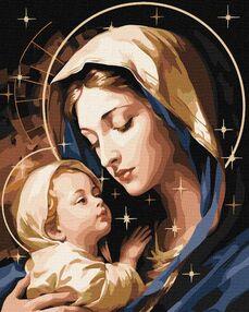 Розпис по номерах 40х50 КНО8414 Любов матері з фарбами металік "Ідейка"