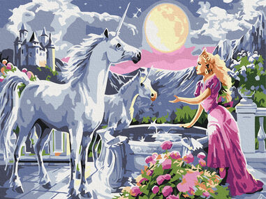 Розпис по номерах 30х40 RBS25996 Принцеса та єдинороги  brushme Брашми