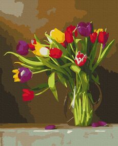 Розпис по номерах 40х50 BS51395 Кольорові тюльпани brushme Брашми